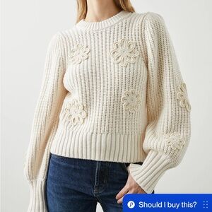 Rails Romy Sweater; Ivory Knit Daisies